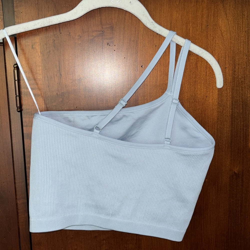 NWOT Aerie Ribbed One Shoulder Seamless Longline Bralette - Picture 2 of 11
